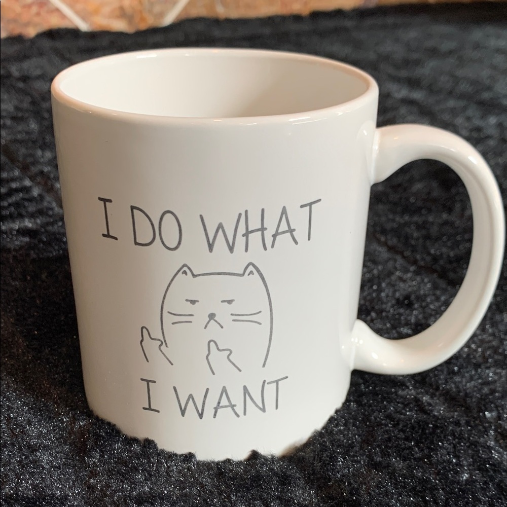 I Do What I Want Funny Cat Design Ceramic Coffee Mug